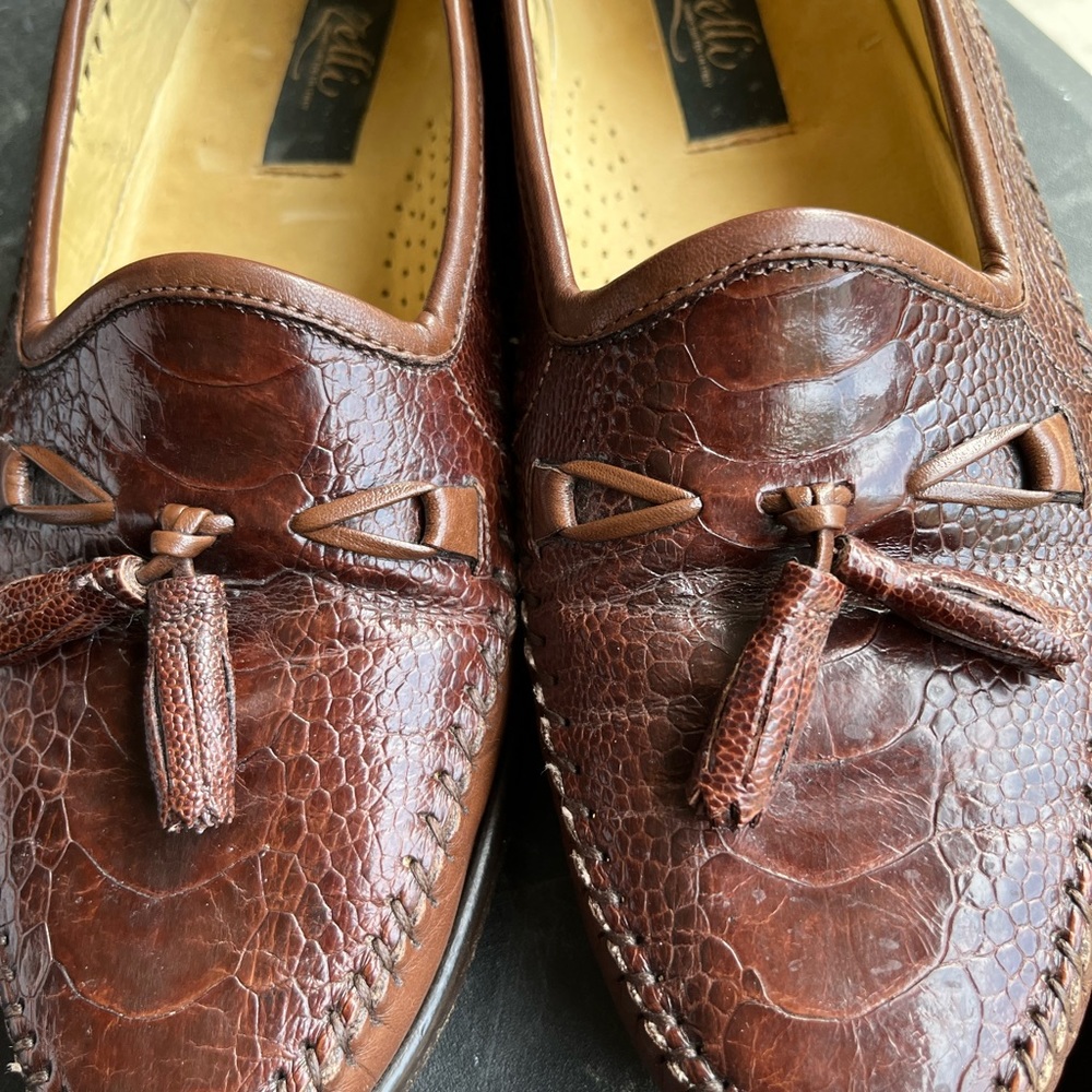 Men’s shoes, ostrich and leather, great shoe with no damage, handsome, size 7 M